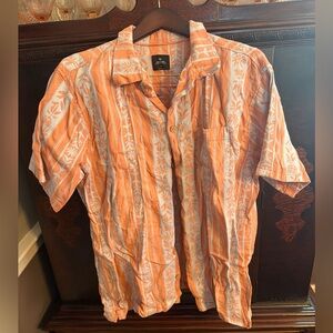 Rip Curl Men’s Size XL Orange & Blue Short Sleeve Button Down Shirt